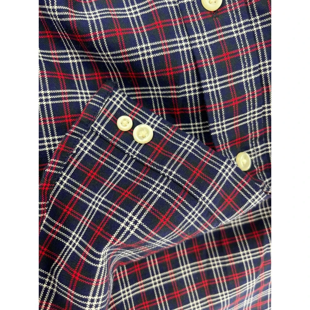 Boys Ralph Lauren‎ Plaid Button Down Shirt Long Sleeve Size XL 18-20 Navy Red